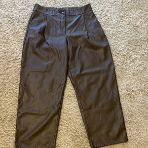 Women’s brown faux leather pants size large